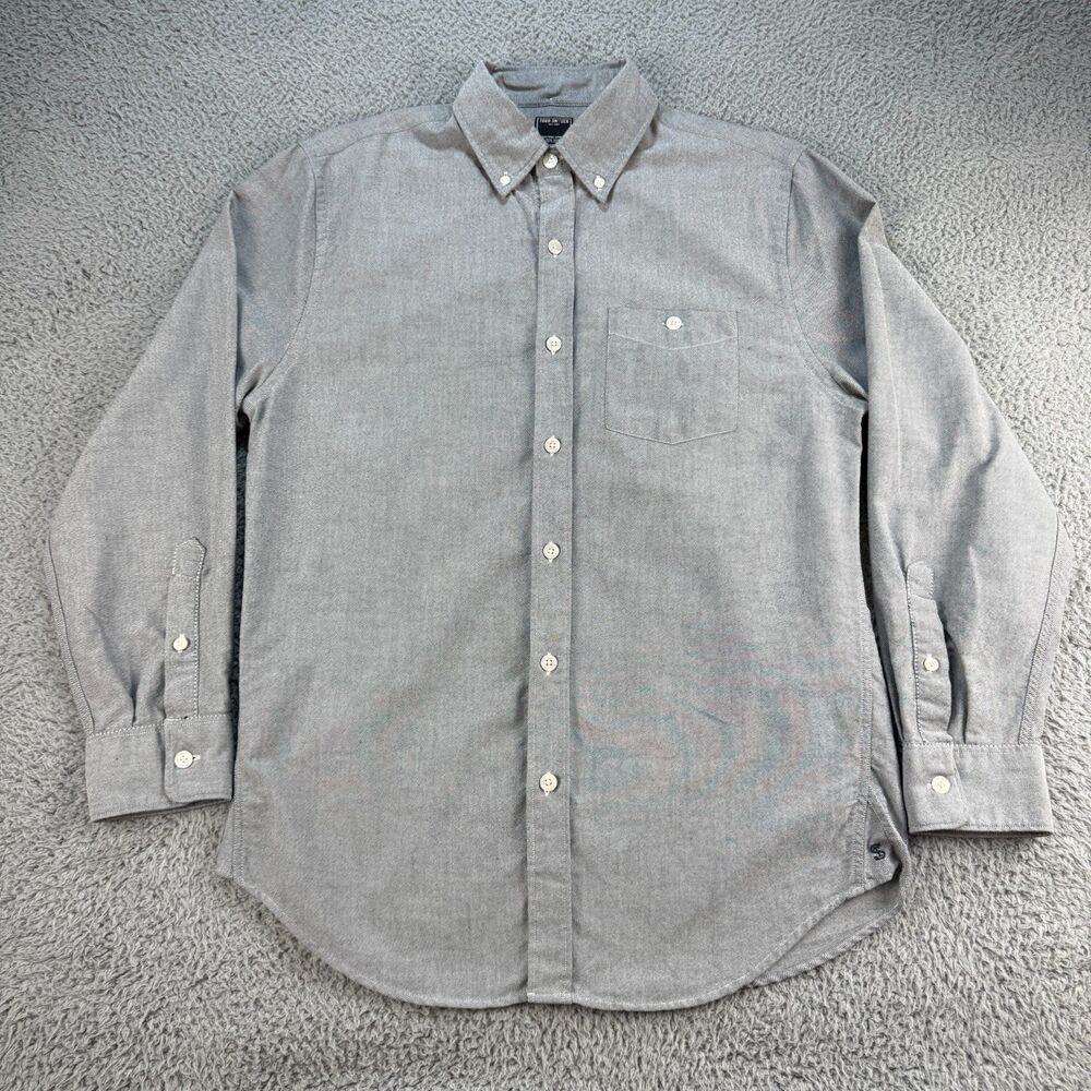 Todd Snyder Oxford Shirt Mens Small Gray Button Down Pocket OCBD Long Sleeve